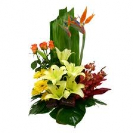 Basket Of Exotic Mix Flowers